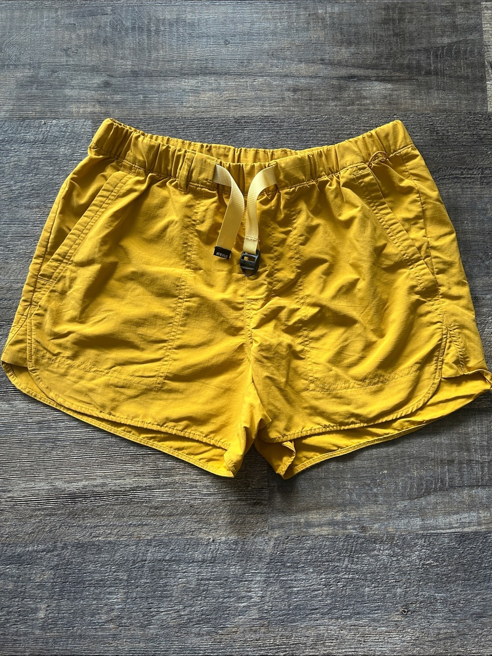 REI Women's Mustard Yellow Hiking Shorts with Drawstring